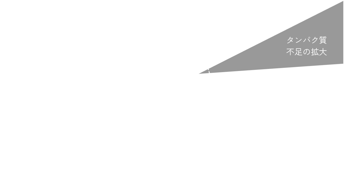 タンパク質の需要と供給の推移を比較したグラフ